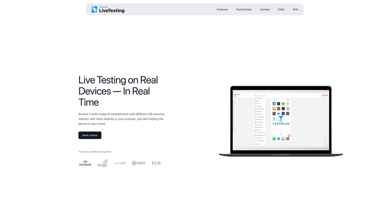 LiveTesting canlı test platformu arayüzü