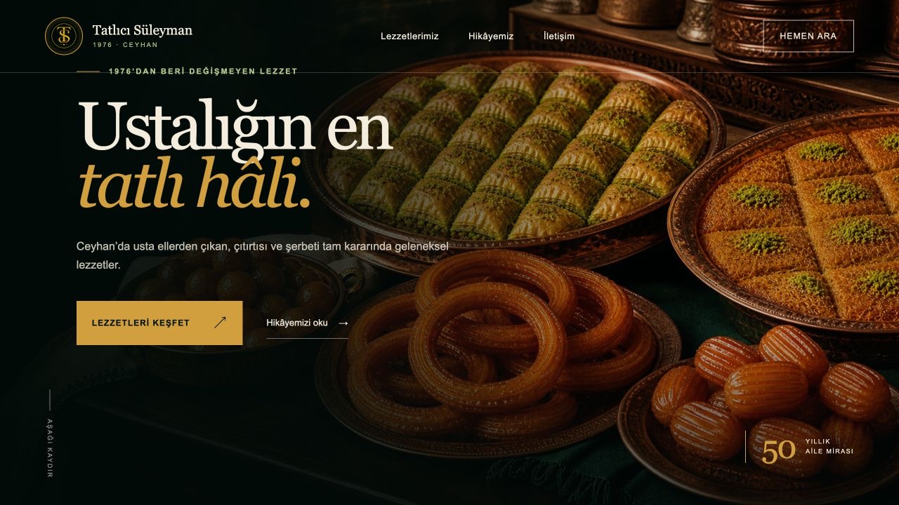 Tatlıcı Süleyman Ceyhan tatlıcı web sitesi