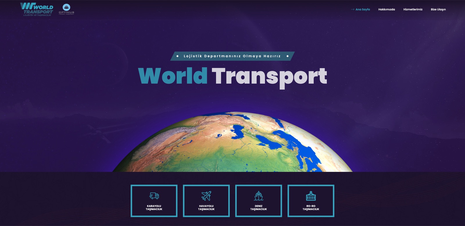 World Transport lojistik web sitesi